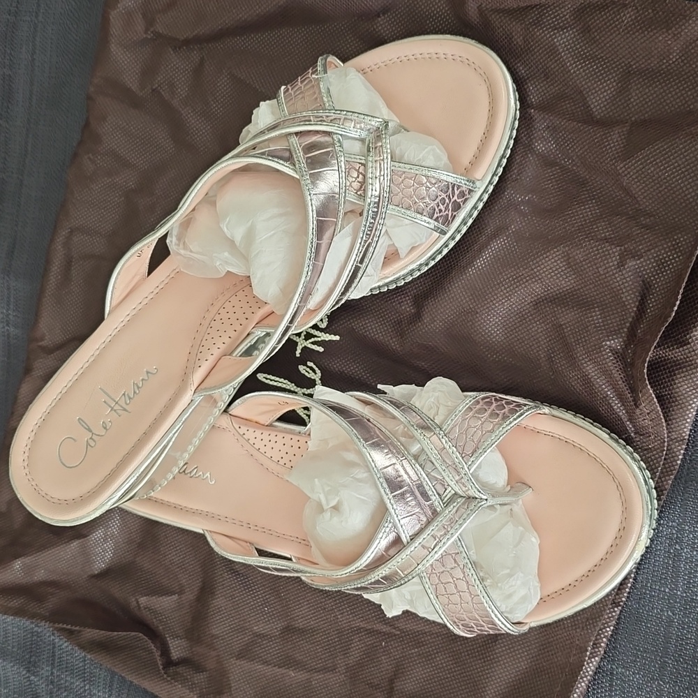 Cole Haan Women's Metallic and Blush Sandals - Picture 4 of 8